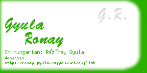 gyula ronay business card
