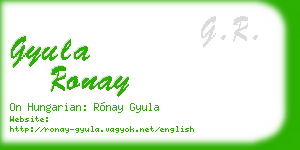 gyula ronay business card